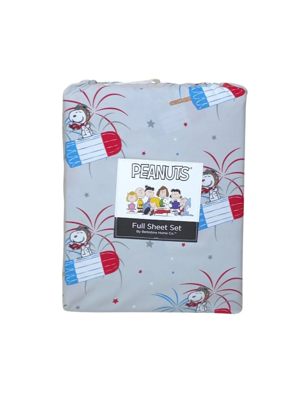 Peanuts Snoopy Full Double Sheet Set By Berkshire Fireworks Popsicles Summer USA